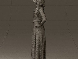 woman in burgundy dress 0526 3d print ready 3D 프린트 모델