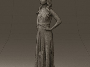 woman in burgundy dress 0526 3d print ready 3D 프린트 모델
