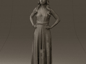 woman in burgundy dress 0526 3d print ready 3D 프린트 모델