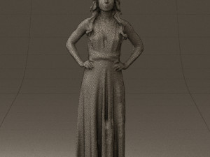 woman in burgundy dress 0526 3d print ready 3D 프린트 모델