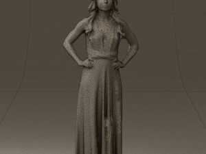 woman in burgundy dress 0526 3d print ready 3D 프린트 모델