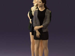 three woman in dress 0524 Model 3D