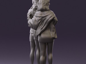 three woman in dress 0524 Model 3D