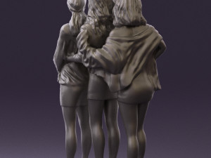 three woman in dress 0524 Model 3D