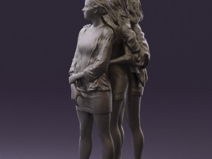 three woman in dress 0524 Model 3D