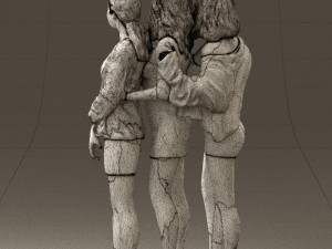 three woman in dress 0524 Model 3D