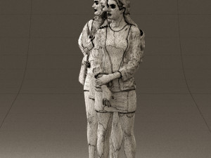 three woman in dress 0524 Model 3D