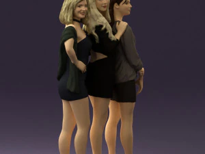 three woman in dress 0524 3d print ready 3D Print Model