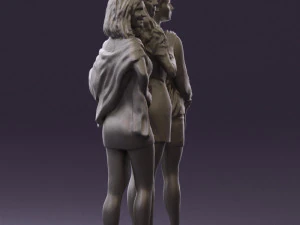 three woman in dress 0524 3d print ready 3D Print Model