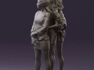 three woman in dress 0524 3d print ready 3D Print Model