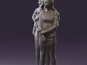 three woman in dress 0524 3d print ready 3D Print Model