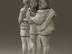 three woman in dress 0524 3d print ready 3D Print Model