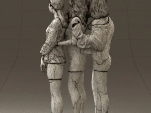 three woman in dress 0524 3d print ready 3D Print Model