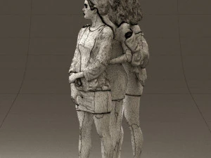 three woman in dress 0524 3d print ready 3D Print Model