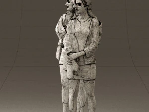 three woman in dress 0524 3d print ready 3D Print Model
