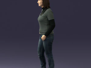 girl with pendant jeans 0516 3D Model