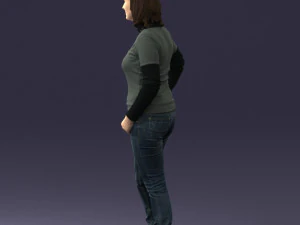girl with pendant jeans 0516 3D Model
