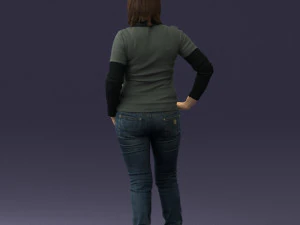 girl with pendant jeans 0516 3D Model