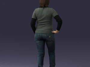 girl with pendant jeans 0516 3D Model