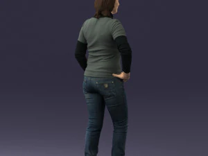 girl with pendant jeans 0516 3D Model