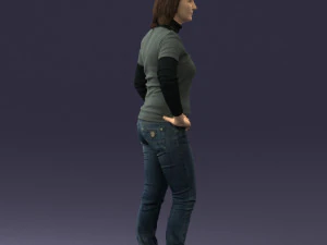 girl with pendant jeans 0516 3D Model