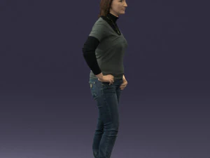 girl with pendant jeans 0516 3D Model