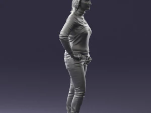 girl with pendant jeans 0516 3D Model