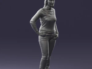 girl with pendant jeans 0516 3D Model