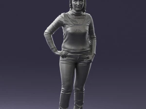 girl with pendant jeans 0516 3D Model