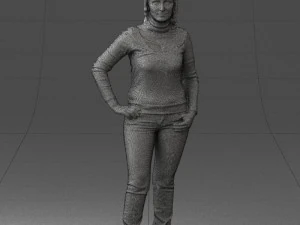 girl with pendant jeans 0516 3D Model