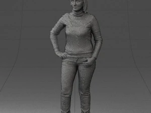 girl with pendant jeans 0516 3D Model