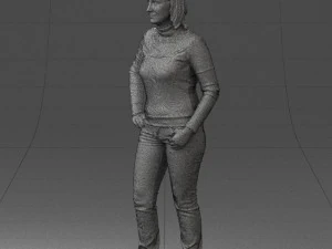 girl with pendant jeans 0516 3D Model