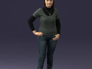 girl with pendant jeans 0516 3d print ready 3D Print Model