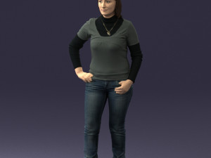 girl with pendant jeans 0516 3d print ready 3D Print Model