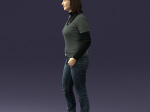 girl with pendant jeans 0516 3d print ready 3D Print Model