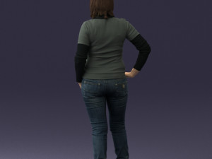 girl with pendant jeans 0516 3d print ready 3D Print Model