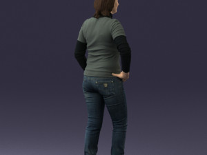 girl with pendant jeans 0516 3d print ready 3D Print Model