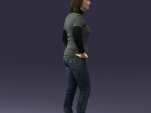 girl with pendant jeans 0516 3d print ready 3D Print Model