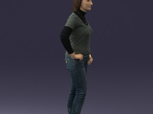girl with pendant jeans 0516 3d print ready 3D Print Model