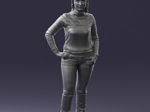 girl with pendant jeans 0516 3d print ready 3D Print Model