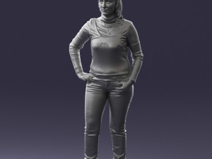 girl with pendant jeans 0516 3d print ready 3D Print Model