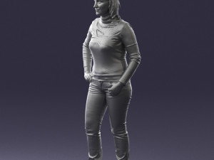 girl with pendant jeans 0516 3d print ready 3D Print Model