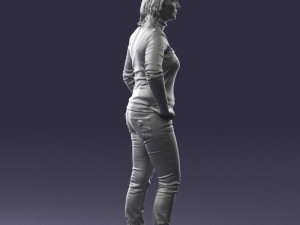 girl with pendant jeans 0516 3d print ready 3D Print Model