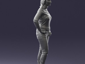girl with pendant jeans 0516 3d print ready 3D Print Model