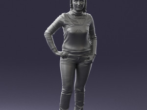 girl with pendant jeans 0516 3d print ready 3D Print Model