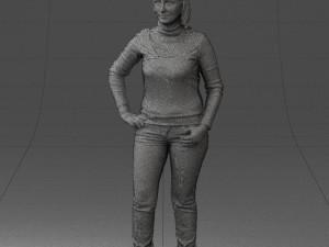 girl with pendant jeans 0516 3d print ready 3D Print Model