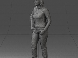 girl with pendant jeans 0516 3d print ready 3D Print Model