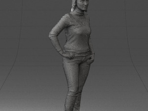 girl with pendant jeans 0516 3d print ready 3D Print Model