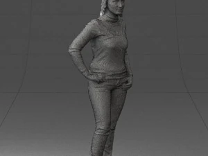 girl with pendant jeans 0516 3d print ready 3D Print Model