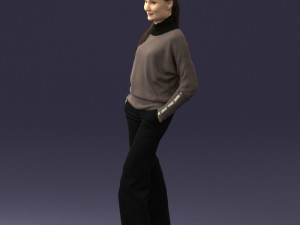 girl with braid trousers 0515 Model 3D